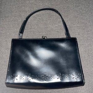 Black small purse with flowers